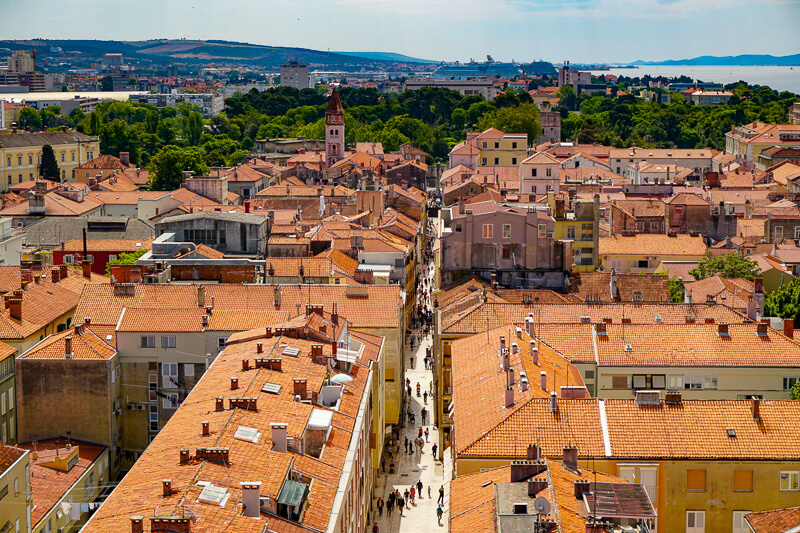 Zadar Old Town in Croatia from Bell Tower