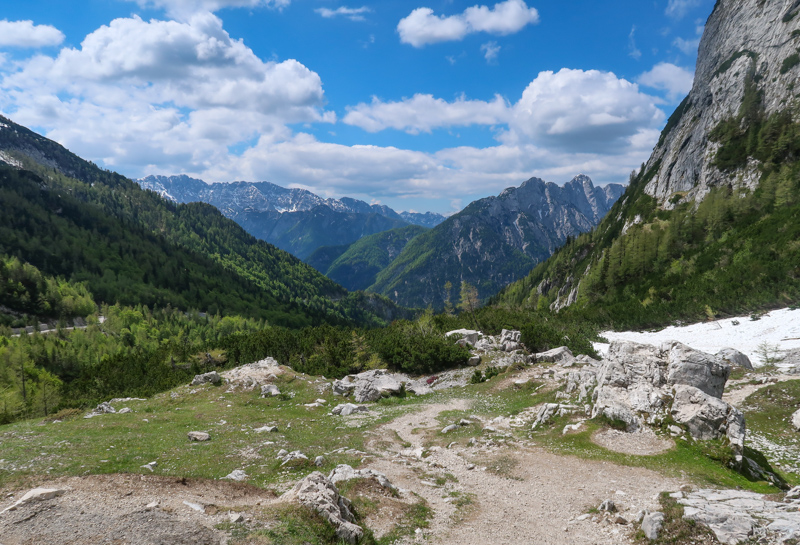 A view from the Vrsic Pass in Slovenia