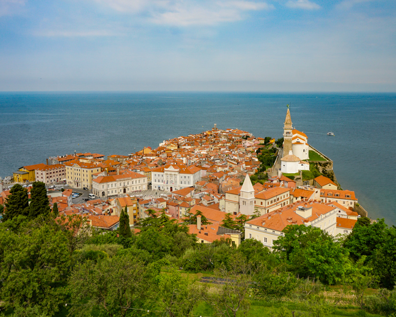 View from Piran town walls in Slovenia