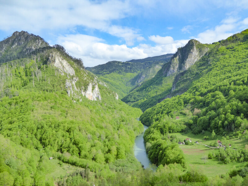 View from the Tara Canyon Bridge in Montenegro