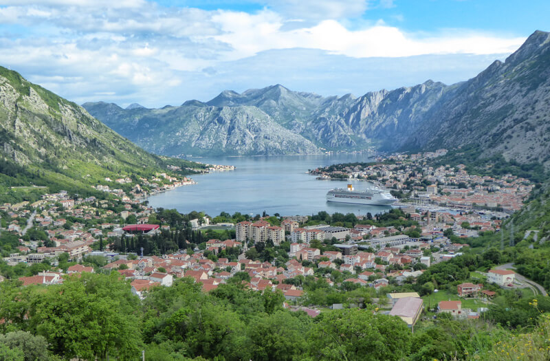 View of Boka Bay in Montenegro