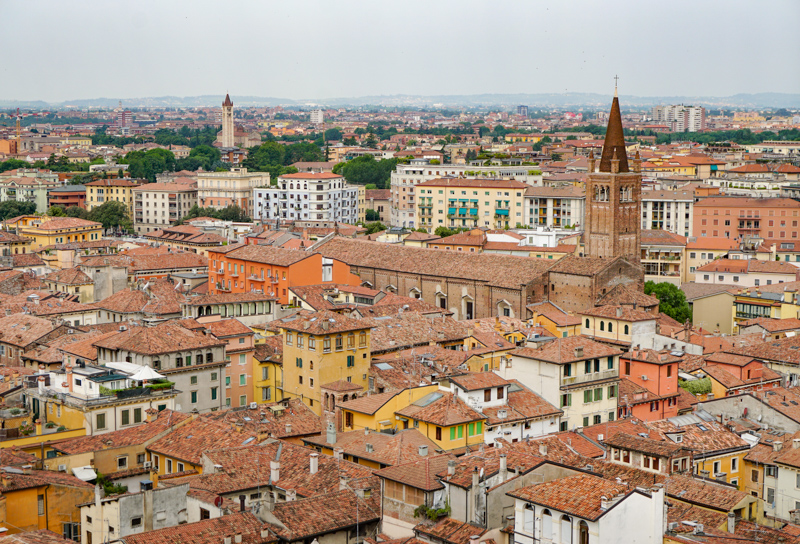 View of the rooftops of Verona, Italy