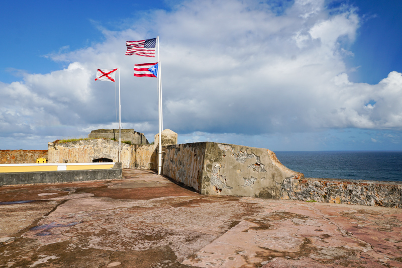 3 Flags at El Morro San Juan Puerto Rico