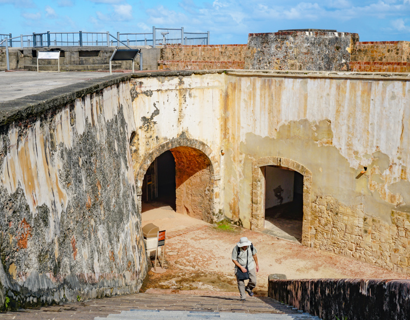 Steps or ramps connect the six levels of El Morro in San Juan Puerto Rico