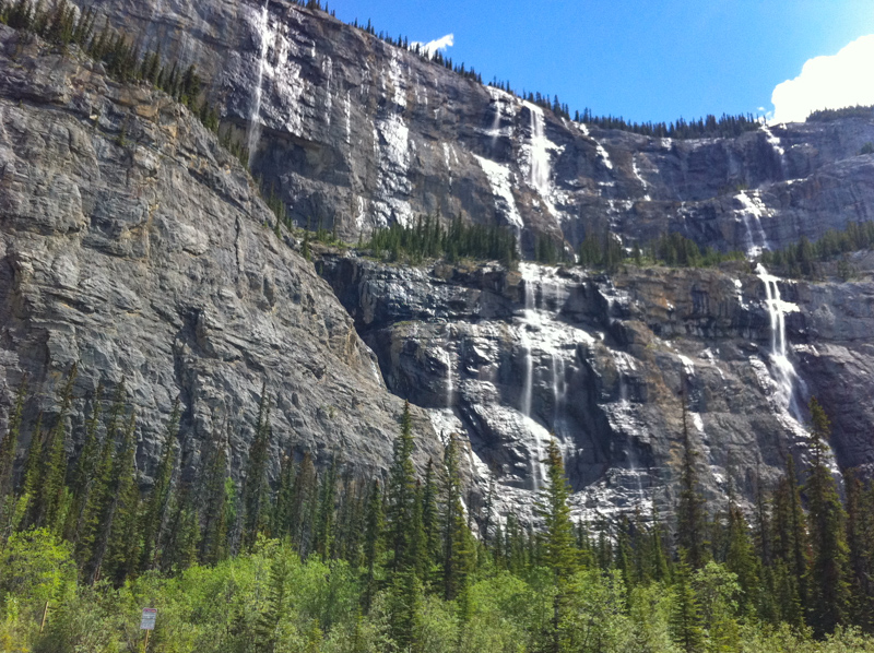 The Weeping Wall along the Icefields Parkway in Canada