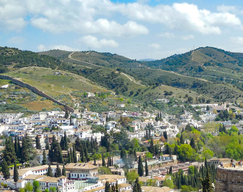 The hills of Granada in Andalusia Spain
