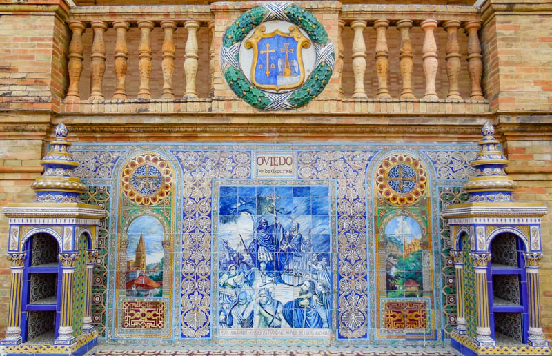 Tile Display at the Plaza de Espana in Seville Spain