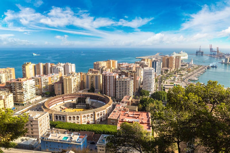 View over Malaga Spain