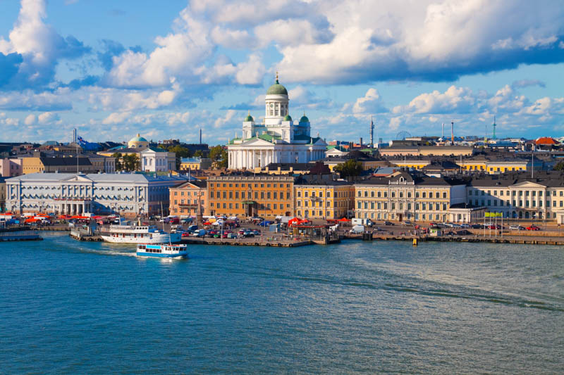 Helsinki Cathedral and Shoreline, Helsinki, Finland