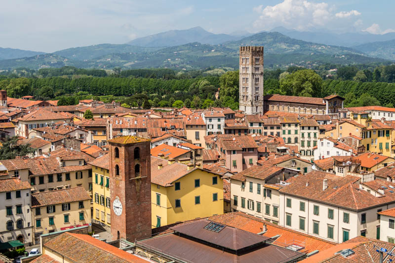 A view of Lucca in Tuscany Italy