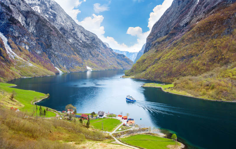 The Naeroyfjord in Norway is a UNESCO World Heritage site