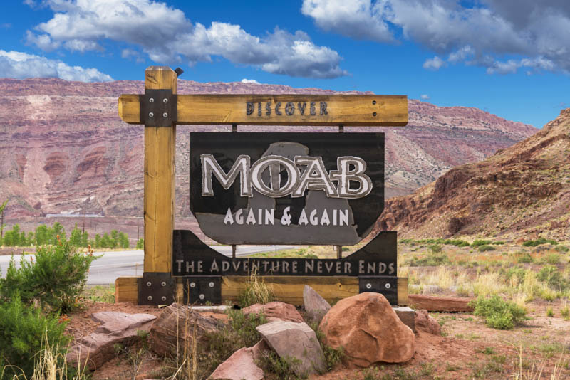 Welcome Sign for Moab, Utah