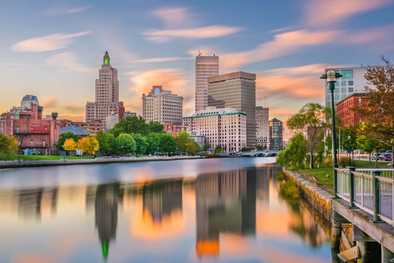 A cityscape in Providence, Rhode Island