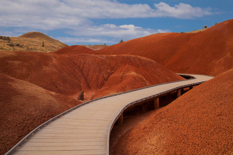 A boardwalk trail through the Painted Hills in Oregon