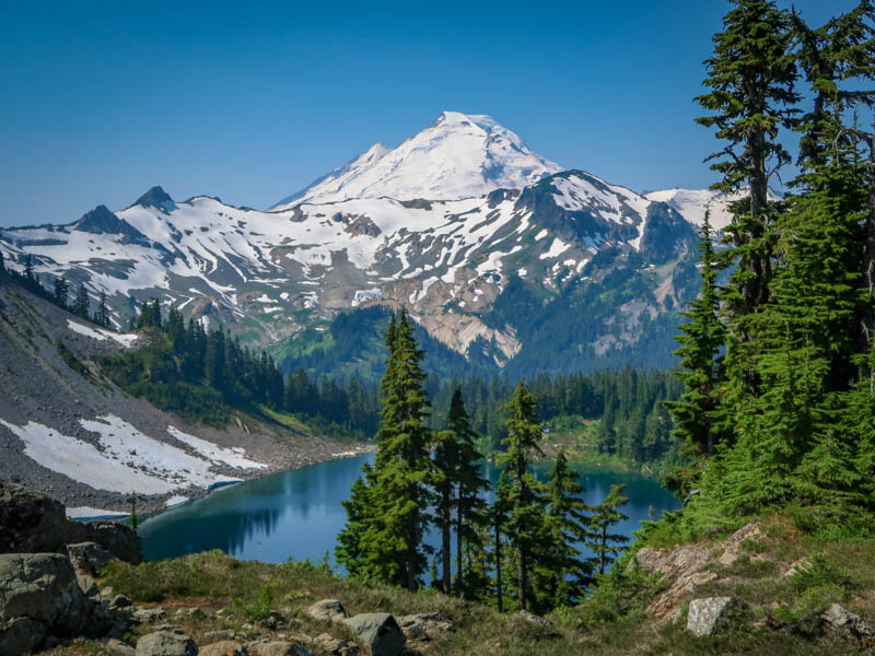 A view from the Chain Lakes Trail in the Mount Baker Wilderness in Washington