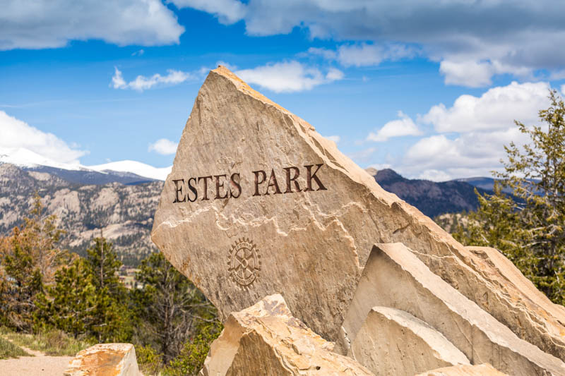 Sign for Estes Park Colorado