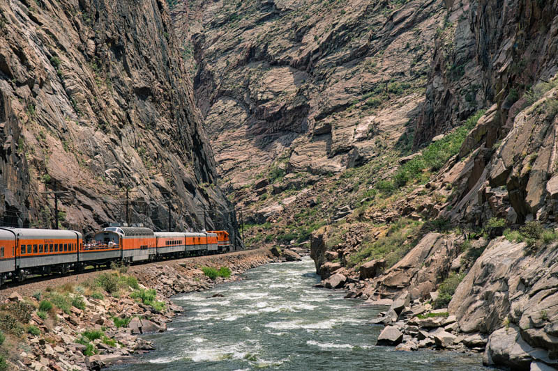 Riding the train at the Royal Gorge in Canon City Colorado