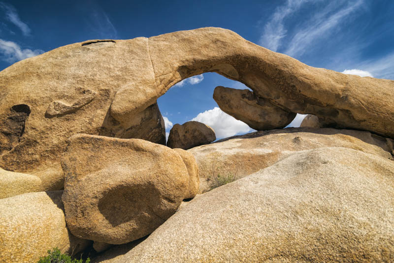 The Arch Rock formation in Joshua Tree National Park, California