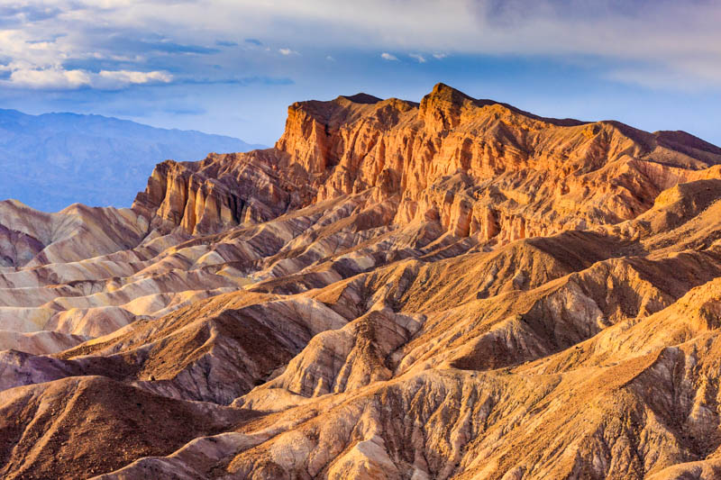 The Red Cathedral formation at Zabriskie Point in Death Valley National Park, California