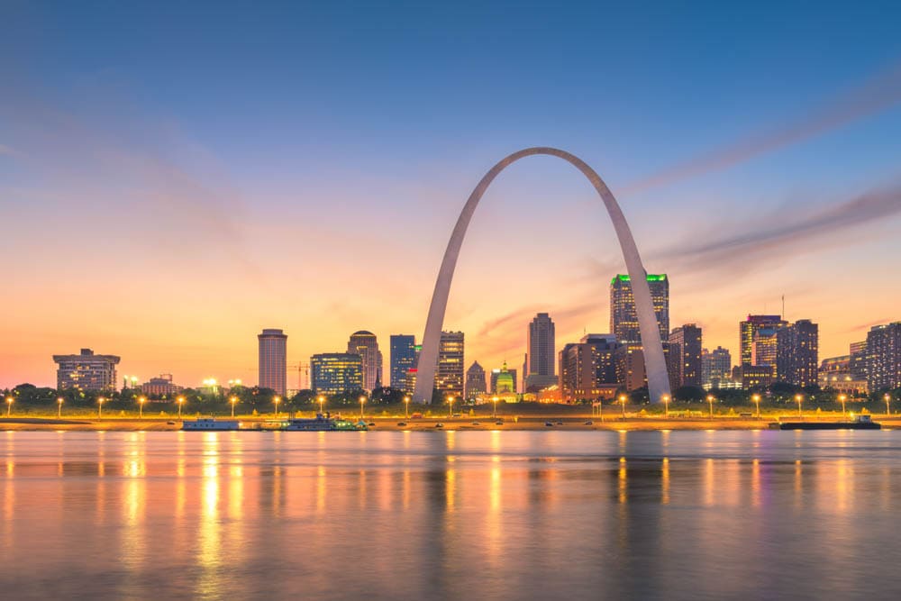 The arch in Saint Louis, Missouri