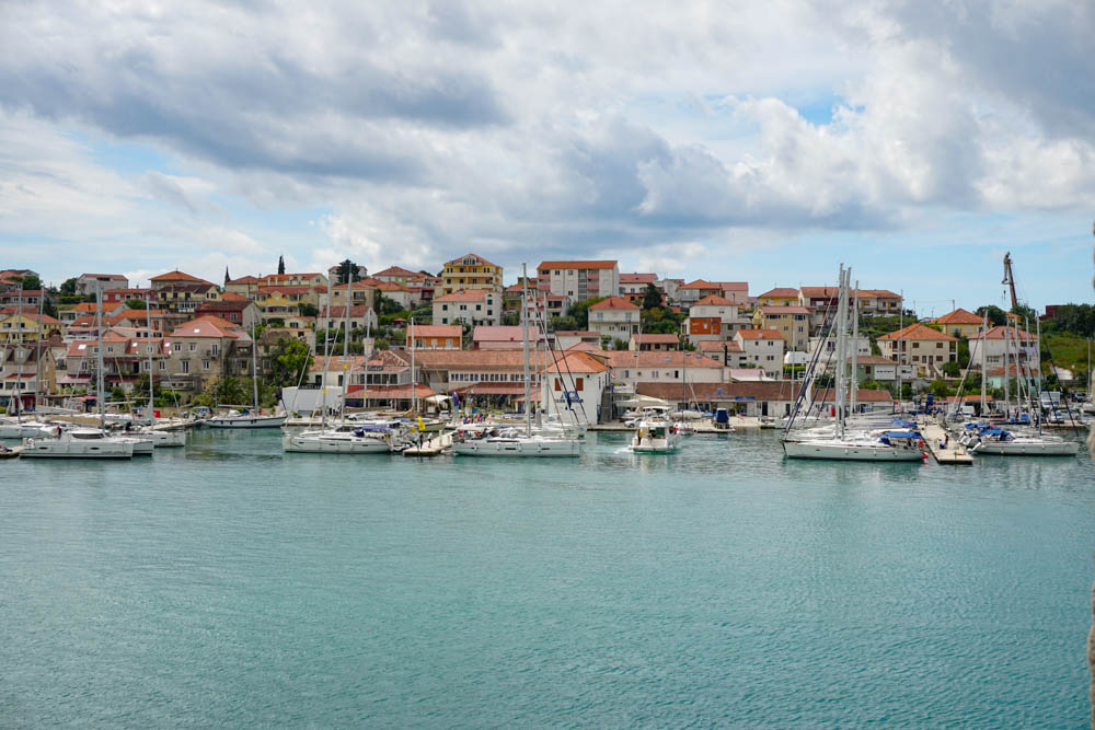 A view from the waterfront promenade in Trogir, Croatia