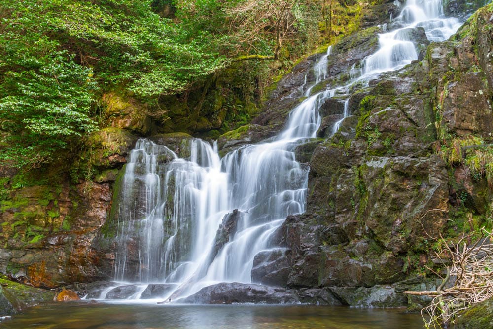 Waterfall in Killarney National Park in Ireland