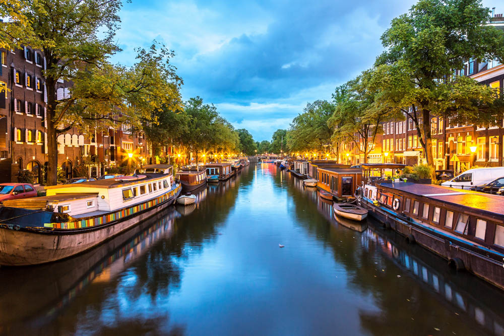 Canals of Amsterdam in the Netherlands