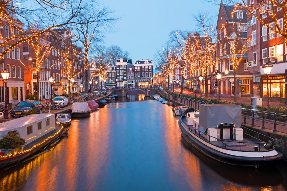 The canals of Amsterdam in the Netherlands