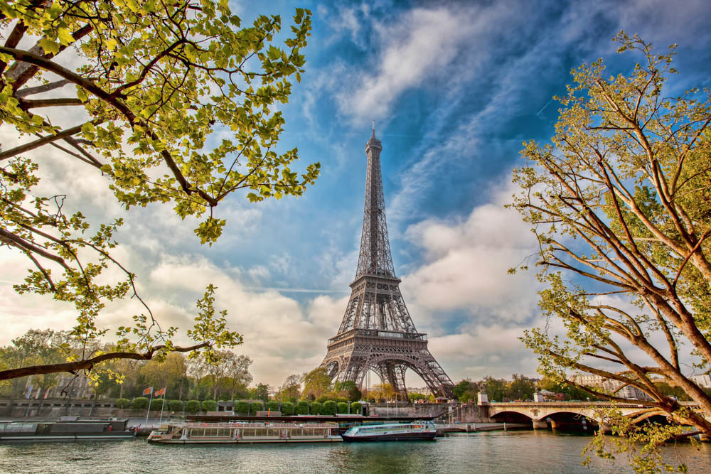 A view of the Eiffel Tower in Paris France