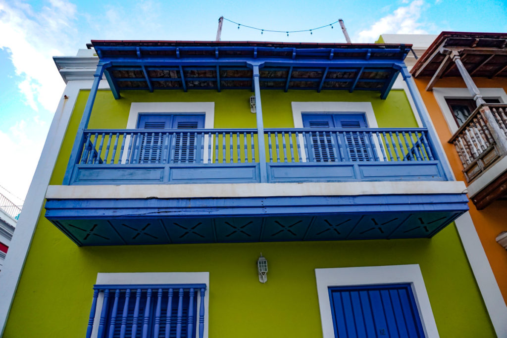 Bright facade in Old San Juan, Puerto Rico