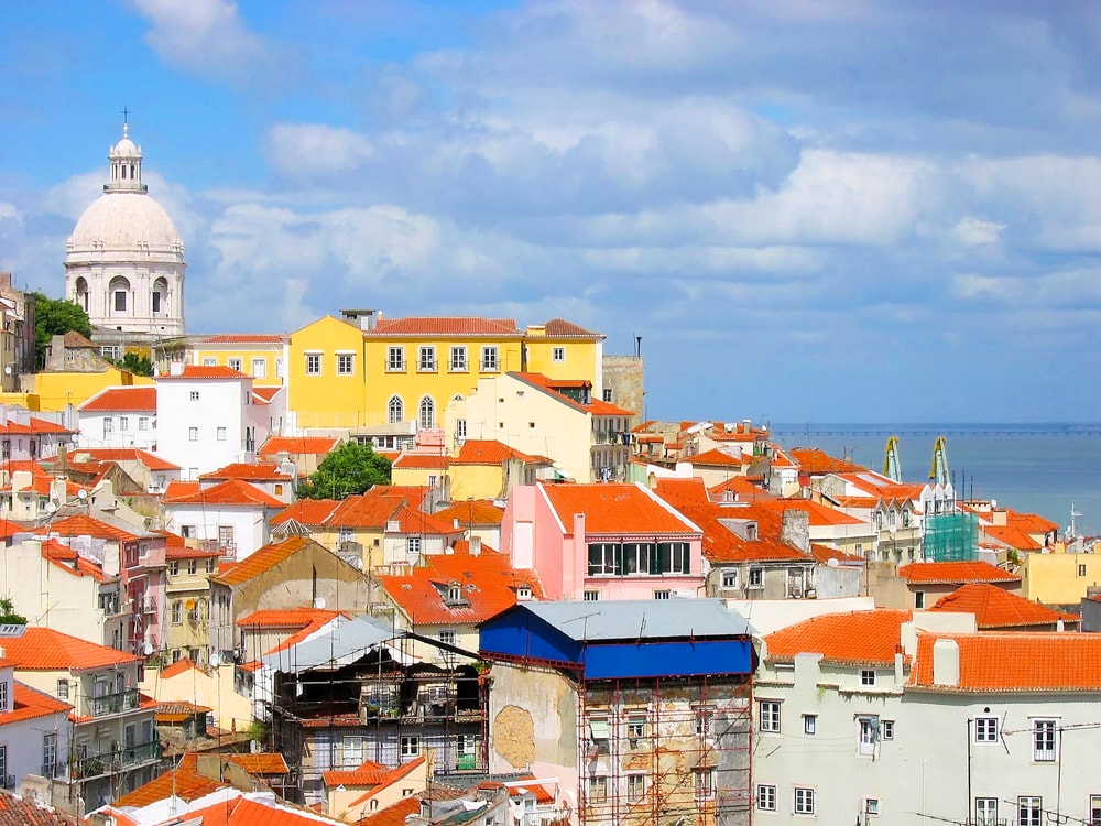 Colorful rooftops in Lisbon Portugal