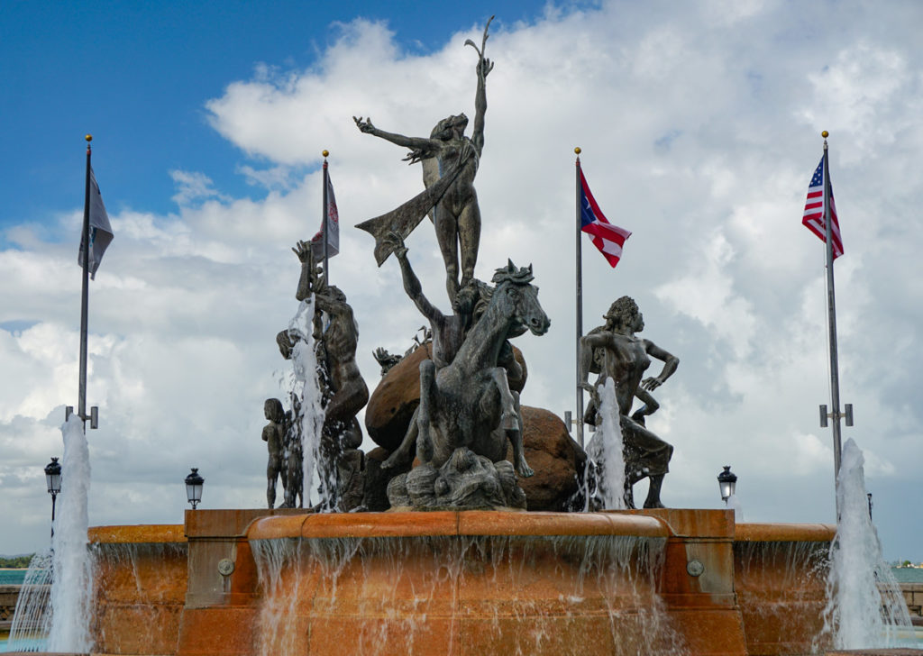 The Raices Statue in Old San Juan Puerto Rico