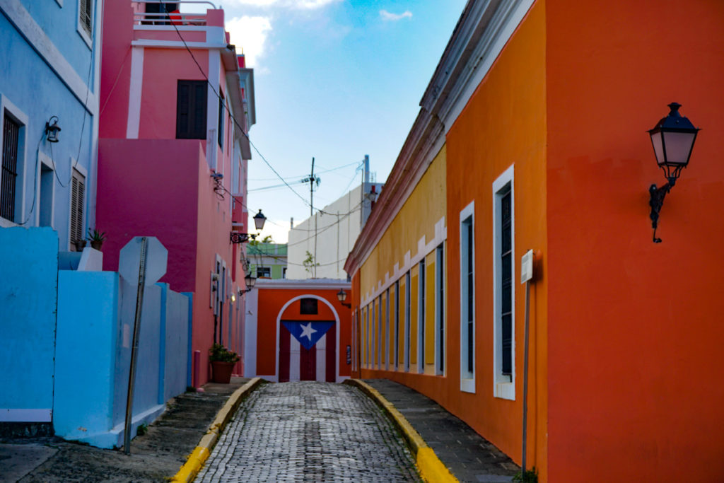 Colorful street in Old San Juan, Puerto Rico