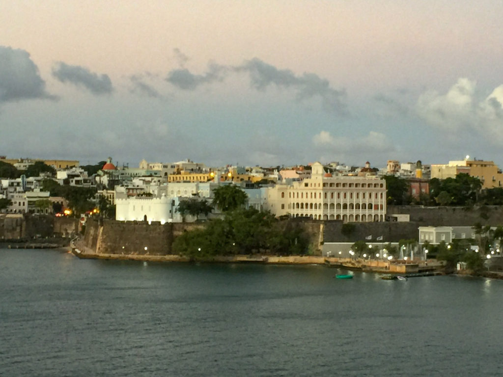 View of Old San Juan from a boat in San Juan Bay