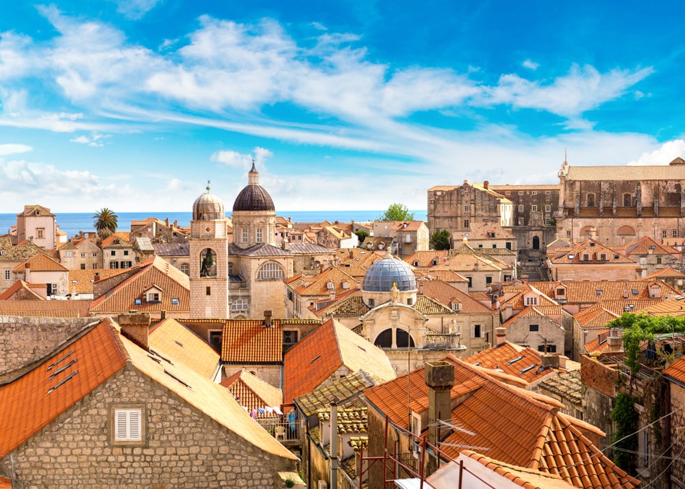 A view from the walls of Old Town Dubrovnik in Croatia