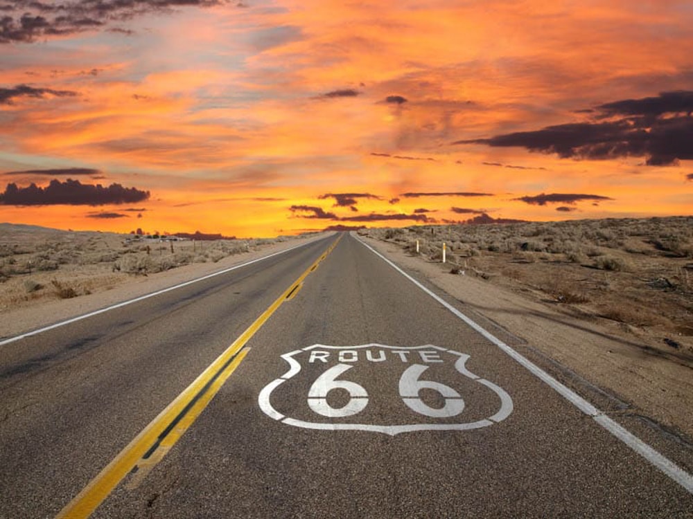 Route 66 in the Mojave Desert in California