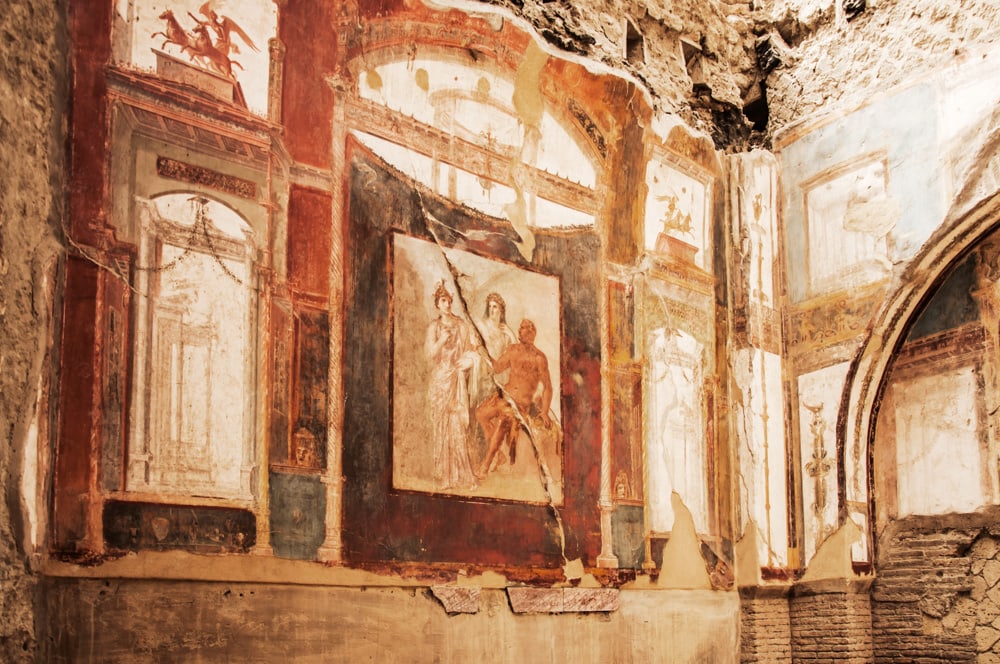 Frescoes in Herculaneum, Italy