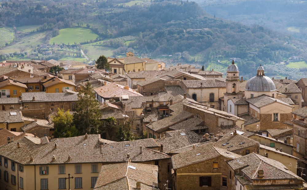 A view of the rooftops of Orvieto, Italy