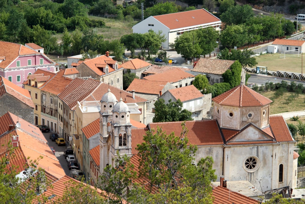 The rooftops of Skradin town in Croatia