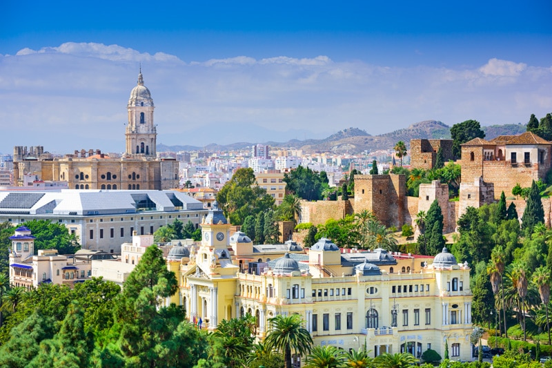 Malaga skyline in Spain