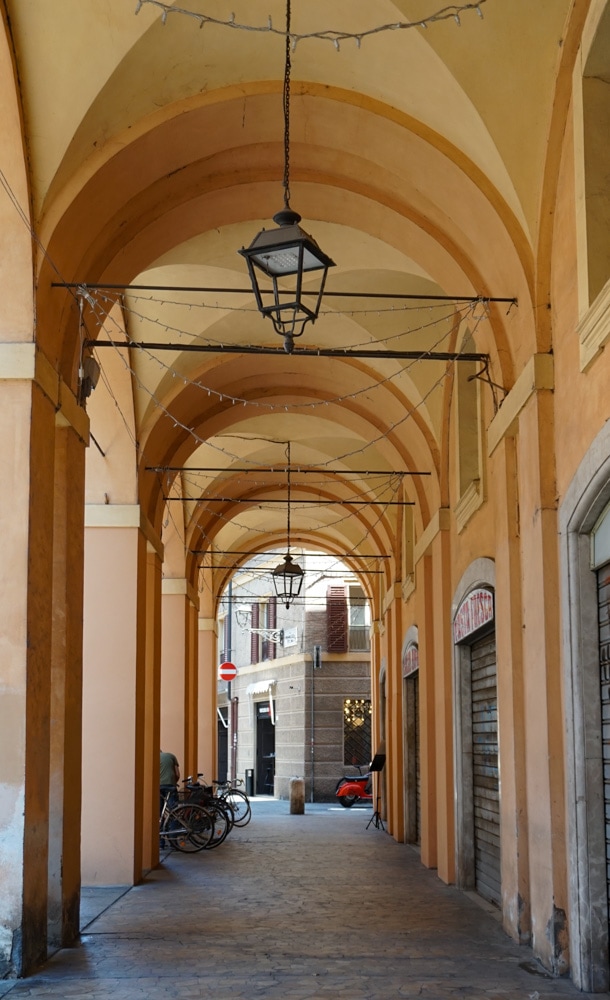 Porticoes in Modena, Italy