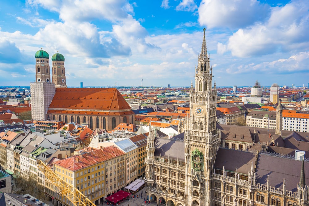 The skyline of Munich, Germany