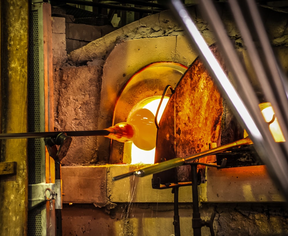 Glass blowing demo in Murano Italy