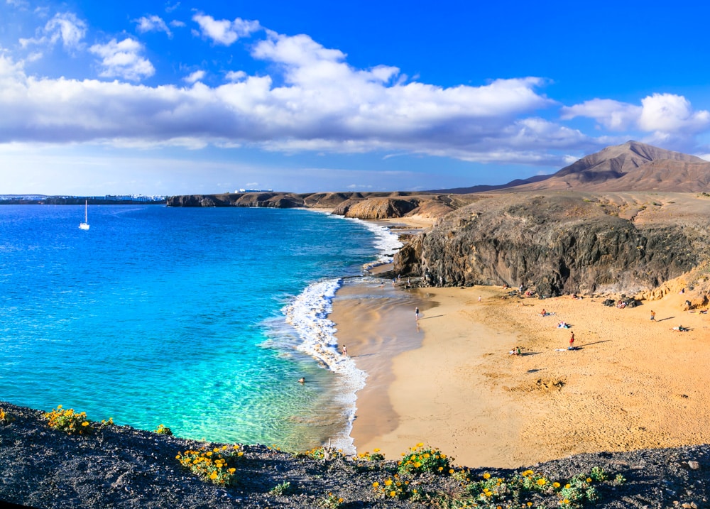 Papagayo Beach on Lanzarote Island in Spain