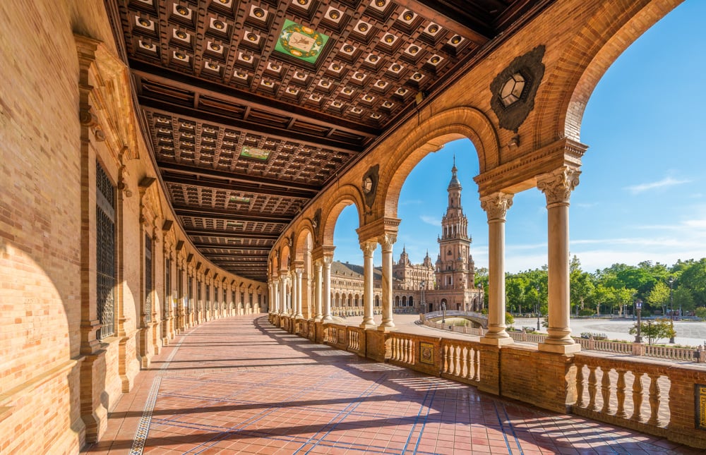 The Plaza de Espana is one of Seville's top attractions. 