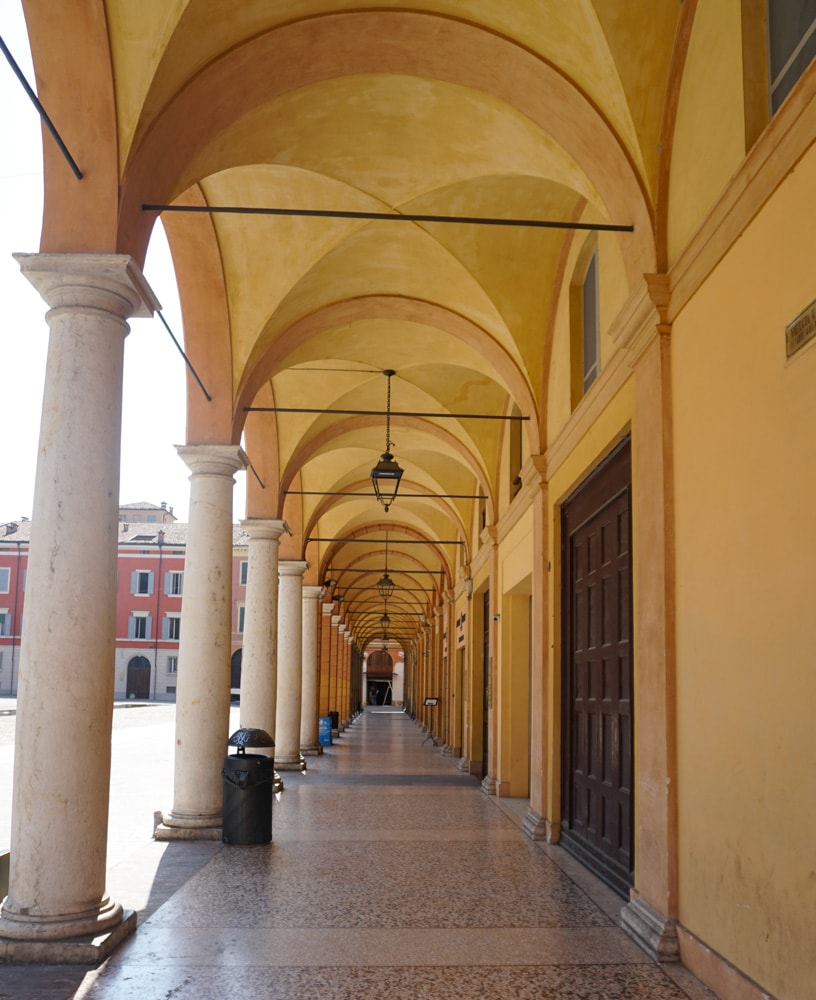Porticoes in Modena, Italy
