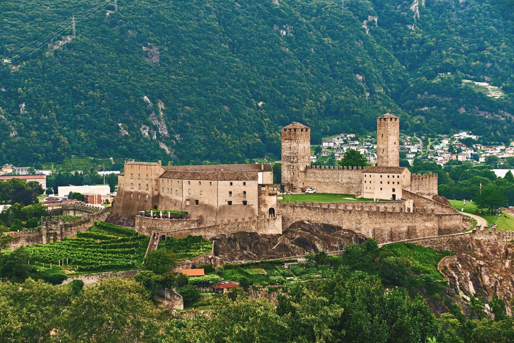 A view of Castelgrande in Bellinzona, Italy