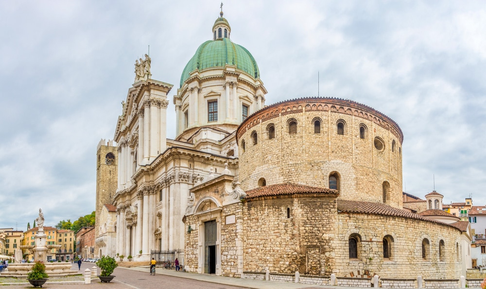 The two cathedrals of Brescia, Italy