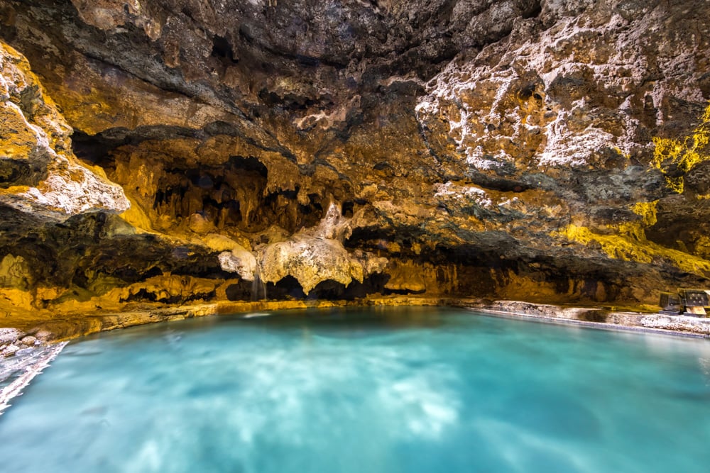The pool at the Cave and Basin National Historic Site in Banff, Canada