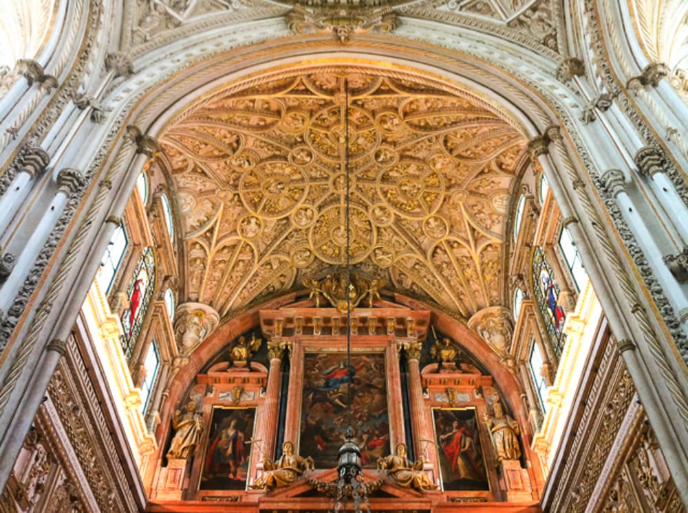 Part of the cathedral in the Mezquita in Cordoba, Spain